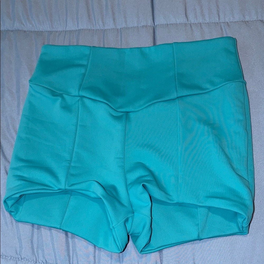 Vibrant Teal Tiger Friday AM shorts